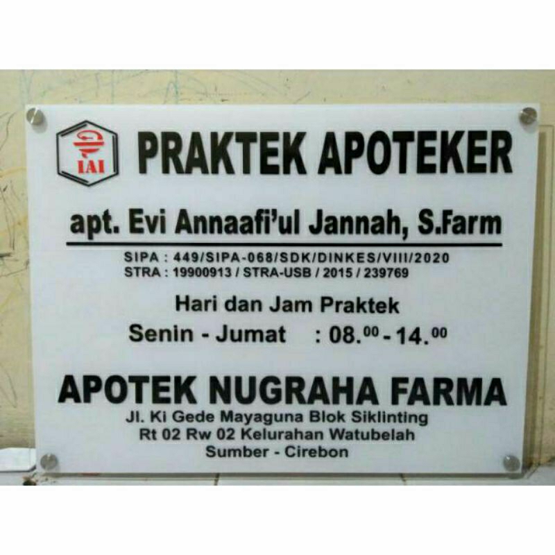 

stiker plang apoteker
