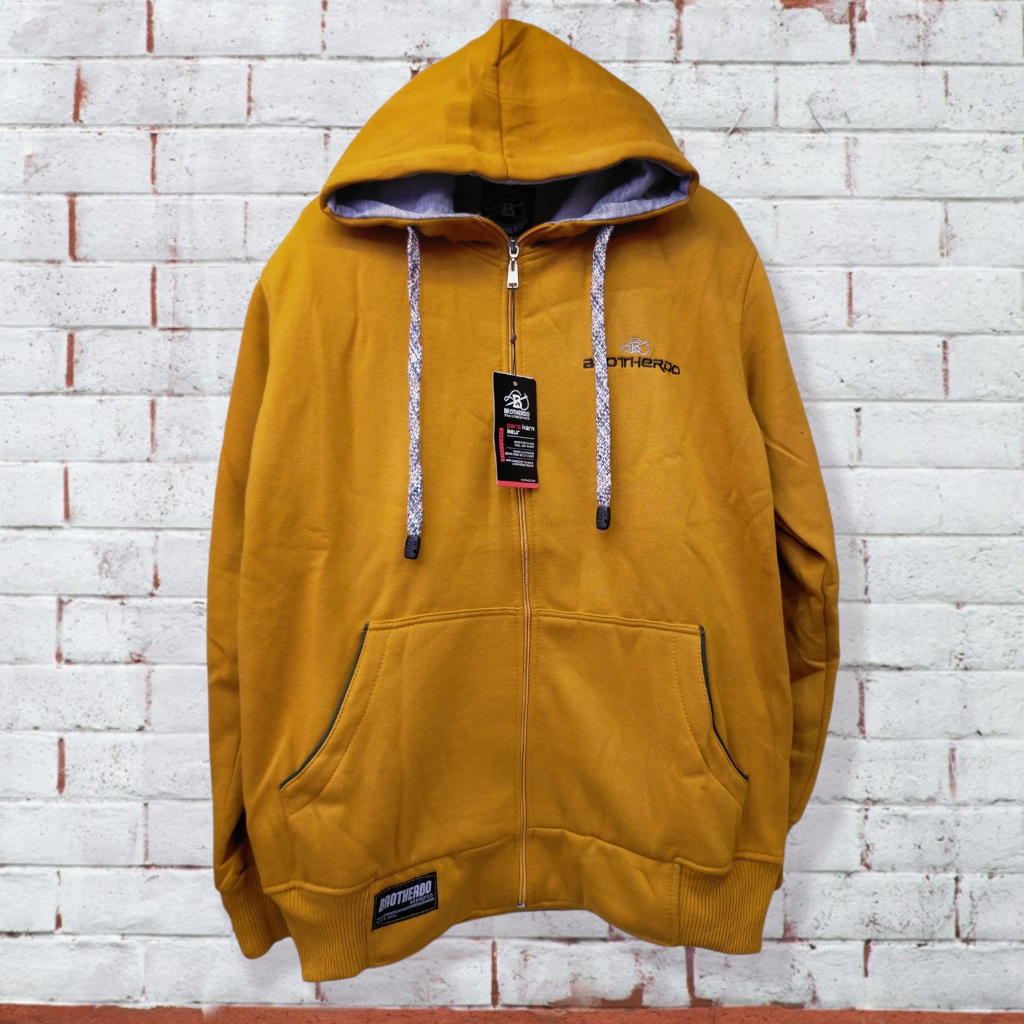 Jaket pria Zipper Hoodie talikur bahan tebal Brotherdo