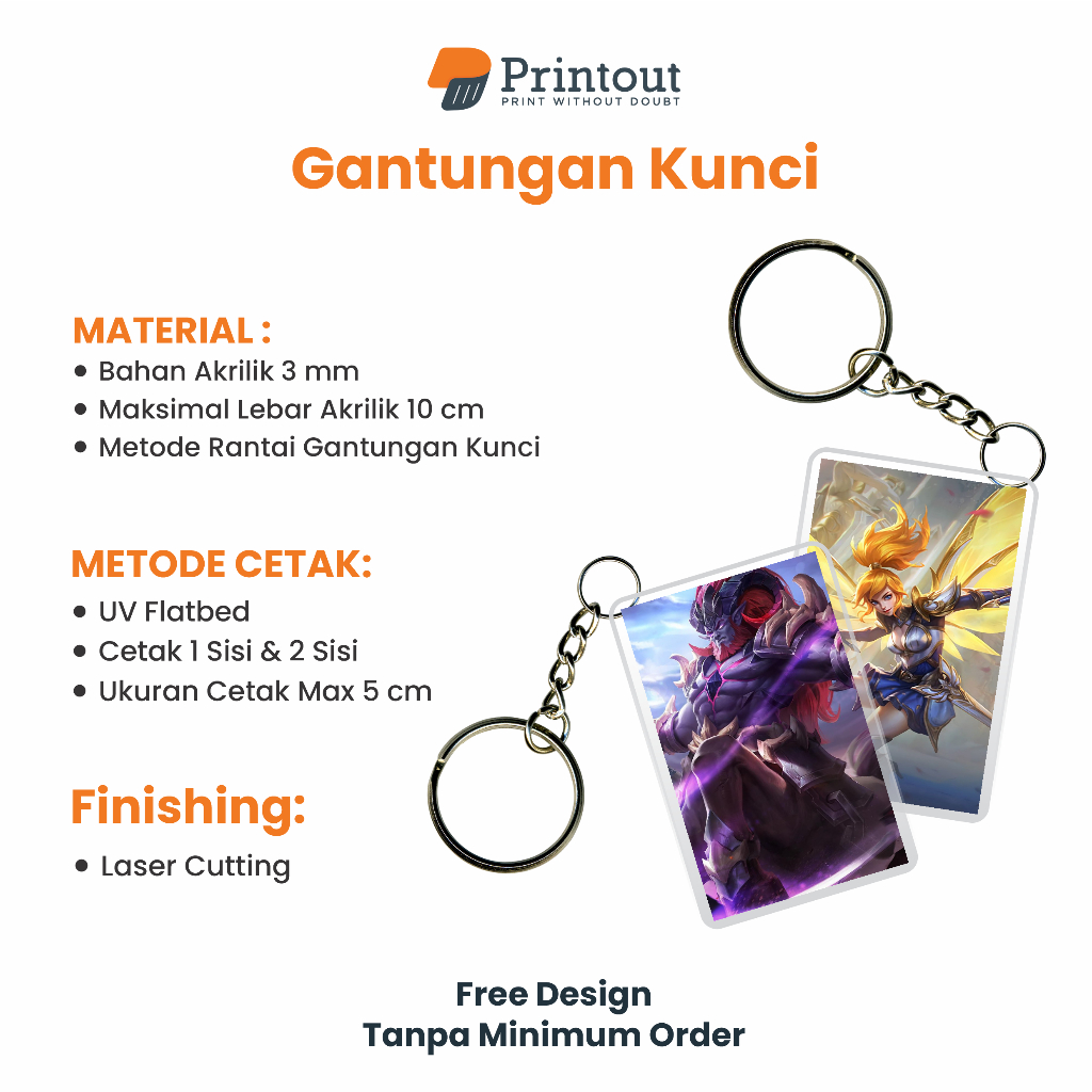 PRINTOUT Gantungan Kunci Karakter Edisi Mobile Legends Hadiah Keychain Akrilik M4 World Championship - Ganci Hero M4 MLBB