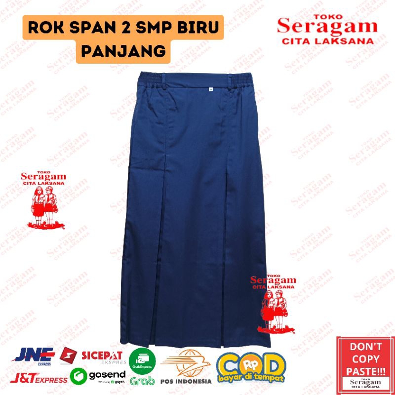 Rok Span 2 Panjang SMP Biru / Rok Biru Span 2 Panjang SMP