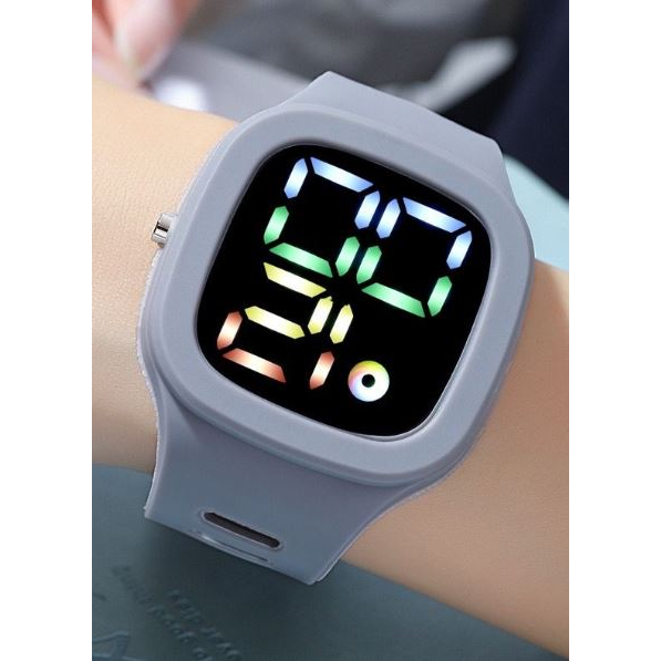 Jam Tangan LED Digital Pria Wanita Rubber Tahan Air Electronic Fashion Couple Anak Remaja Import Premium