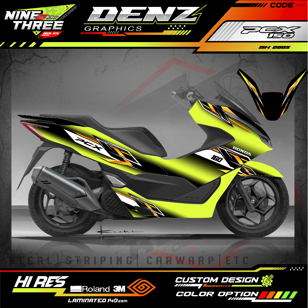 DECAL STICKER PCX 160 FREE FULL COSTUM NO NAMA SPONSOR FULL BODY MOTOR MD007