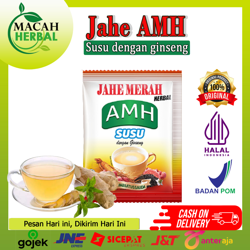 

MACAH HERBAL - Jahe Merah AMH susu 1sachet Minuman Jahe Instan Bubuk Untuk Daya Tahan Tubuh