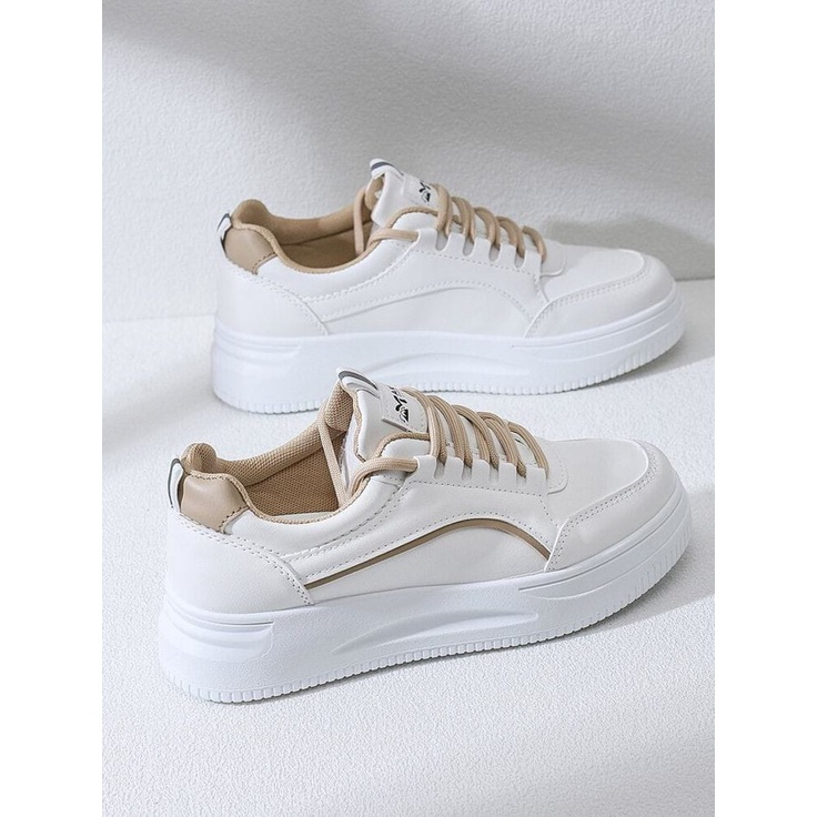 sepatu wanita sneakers tinggi putih berlis warna