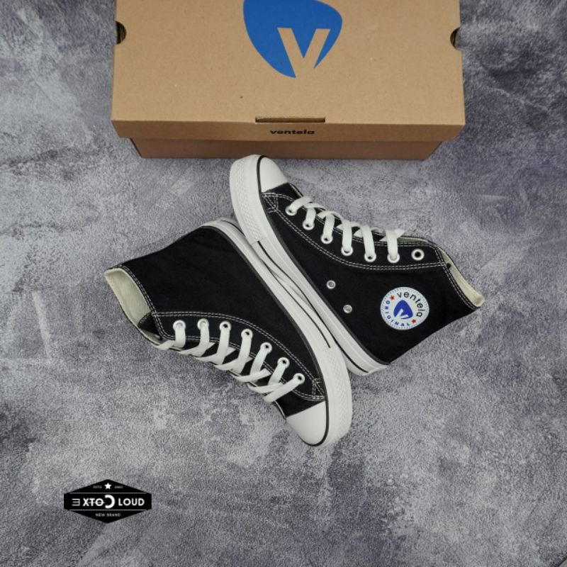 Sepatu Ventela Ethnic High Black Natural / Black White