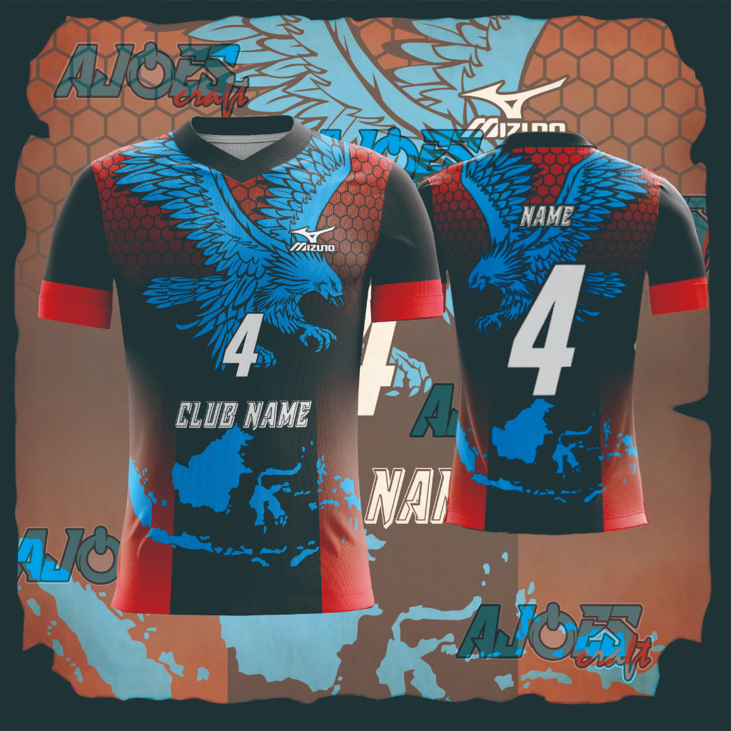 JERSEY CUSTOM (FREE DESAIN) VOLLY, FUTSAL, BASKET, PANAHAN, ESPORT, FULL PRINTING...