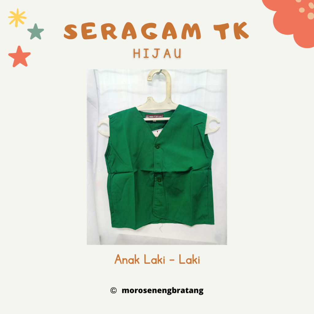 Seragam sekolah rompi anak LAKI TK  HIJAU