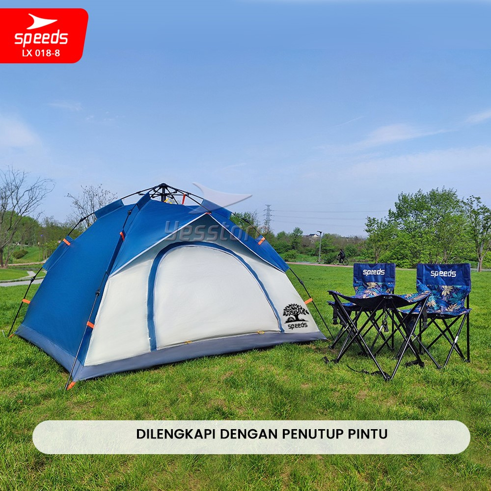 SPEEDS Tenda Camping Kemah Otomatis 4-5 Orang Lipat Portable Waterproof Anti Air Outdoor 018-8