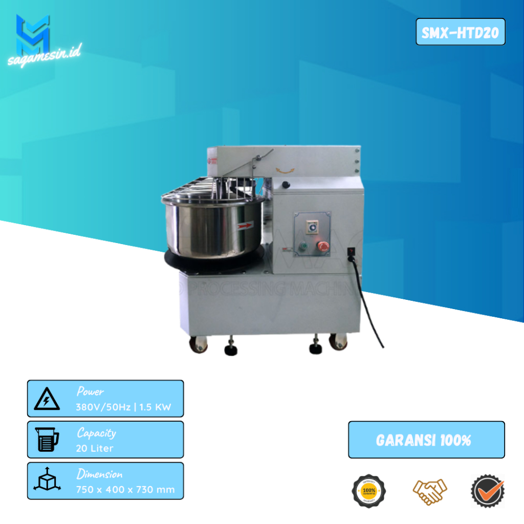Spiral Mixer Fomac SMX-HTD20 Mesin Pengaduk Adonan 20 Liter I Mesin Pengaduk Adonan Kue,Roti,Donat I