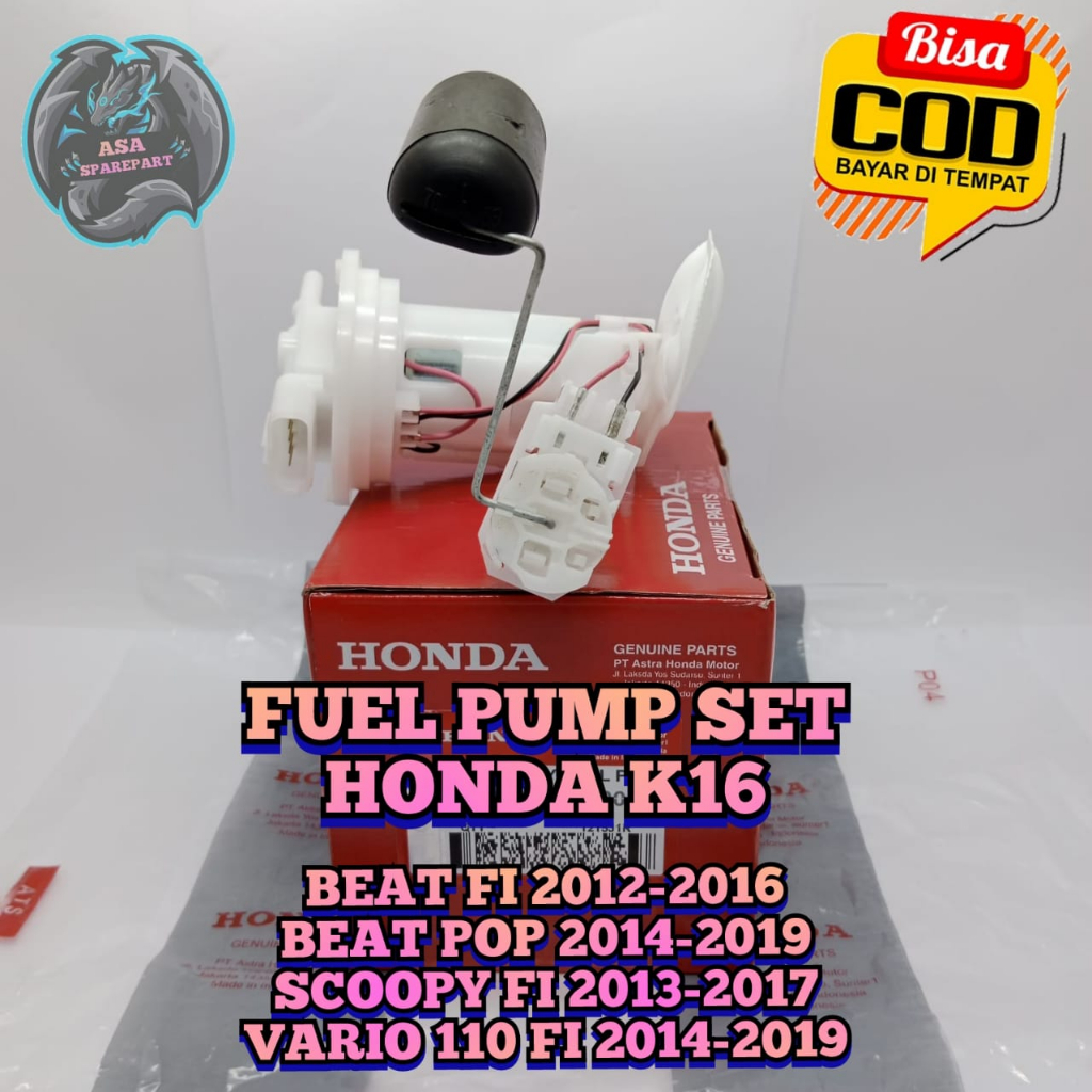 FUEL PUMP SATU SET k16 MOTOR HONDA BEAT FI stater kasar , BEAT POP , BEAT ESP / stater halus , SCOOP
