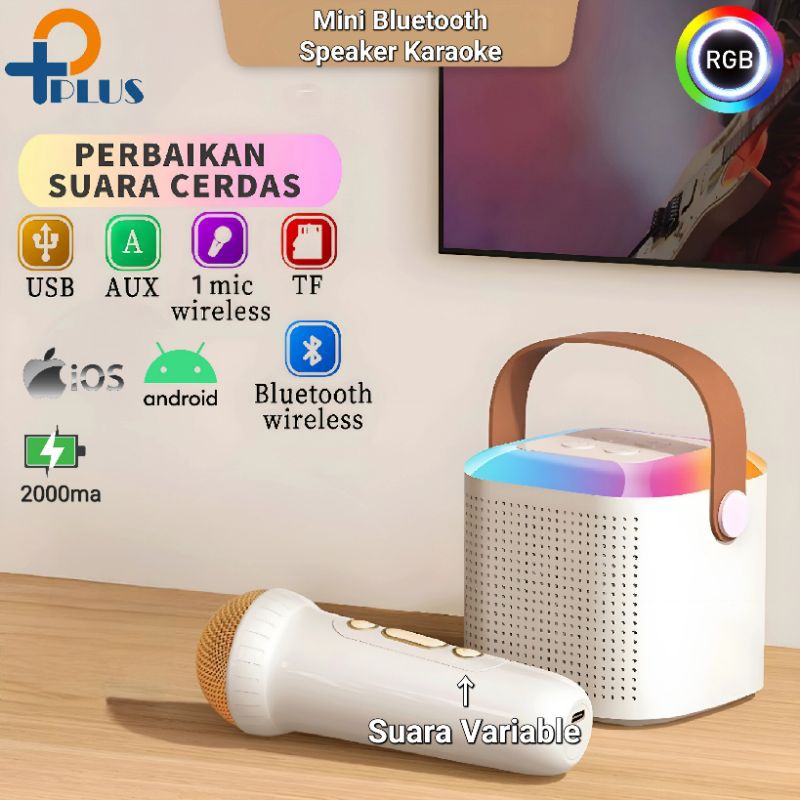 PPLUS Mini Speaker Bluetooth Karaoke Protable Set Mic Wireless / Protable Mini Outdoor Speaker + Mic