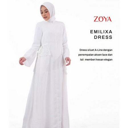 ZOYA BAJU GAMIS BUSANA MUSLIMAH EMILIXIA DRESS POLOS