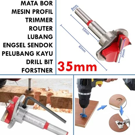 Mata Bor Engsel Sendok 35mm Hinge Boring Drill Forstener Bit TCT 35 mm