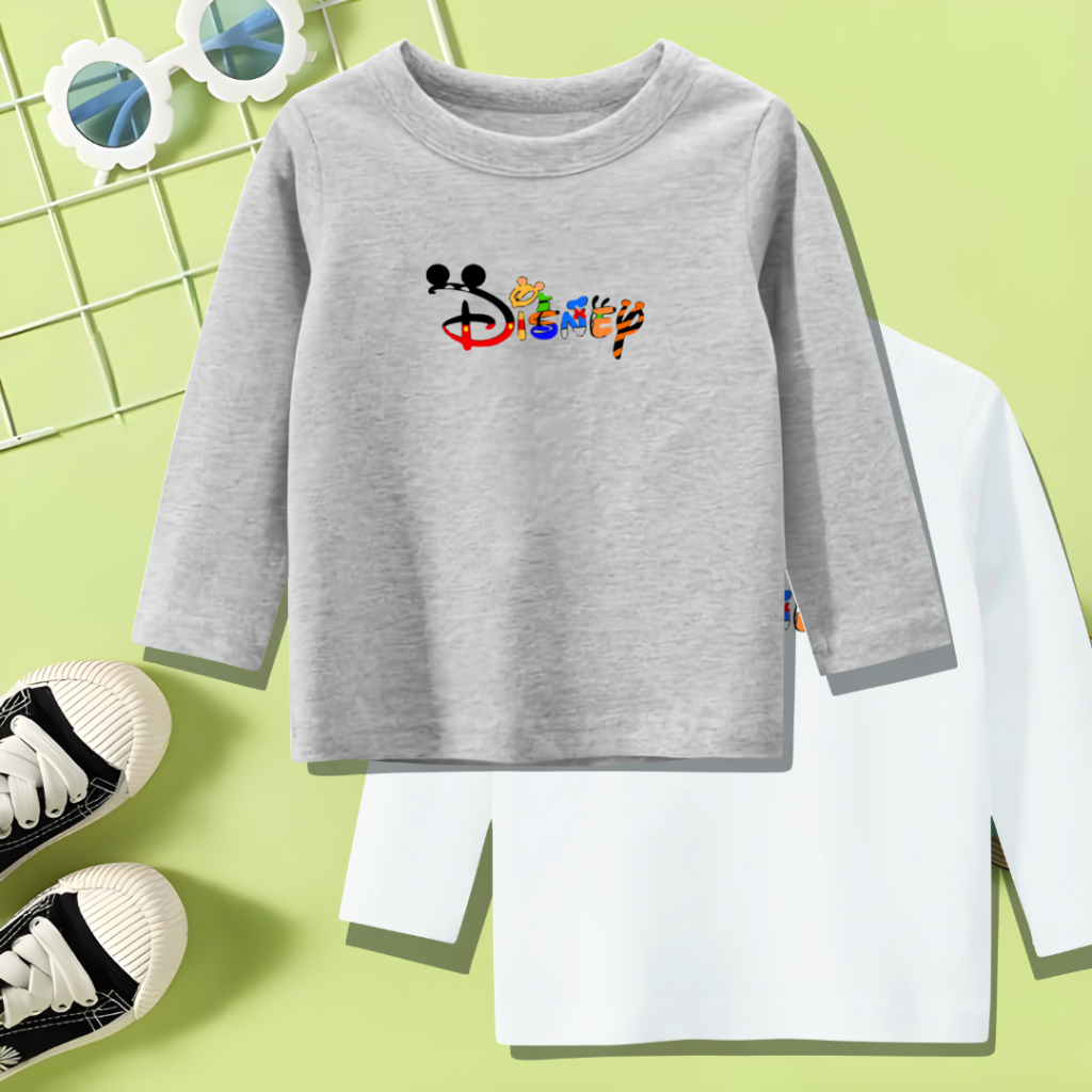 Baju Kaos Anak Laki Laki Uniqlo X Disney Lengan Panjang Usia 1-12 Tahun Kaos Katun Anak Kaos Import 