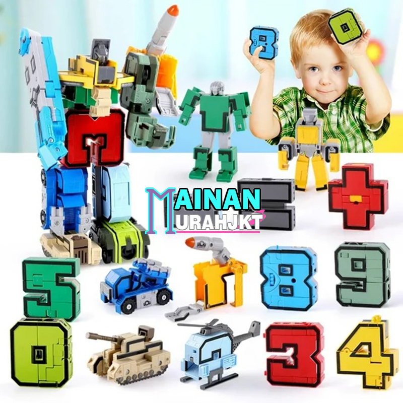 MAINANA ANAK DEFORMATION NUMBER ANGKA TRANSFORMASI ROBOT SATUAN