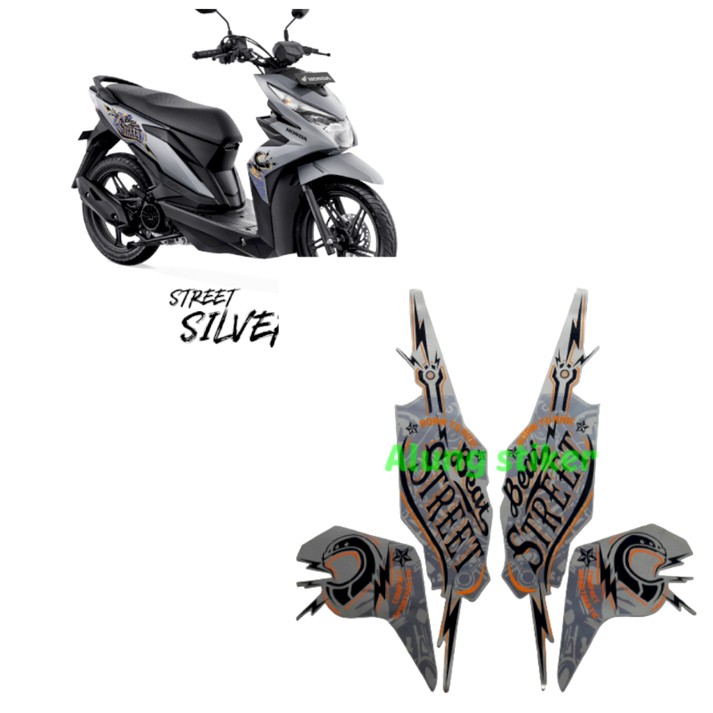 STIKER STRIPING LIS BODY MOTOR BEAT STREET 2019 SILVER