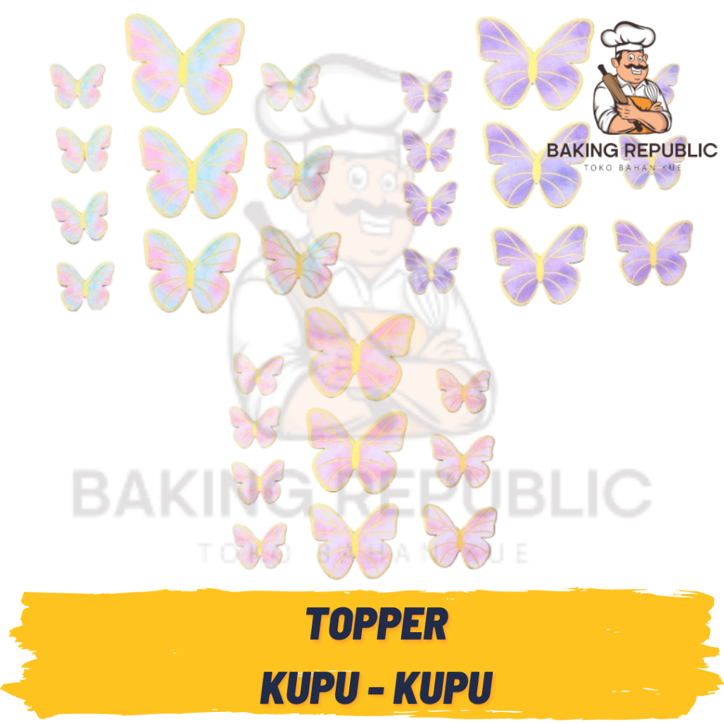 TOPPER KUPU-KUPU | HIASAN KUE ULANG TAHUN | DEKORASI KUE ULANG TAHUN