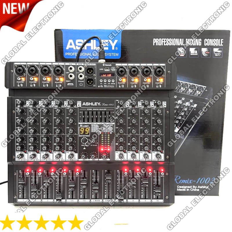 Mixer Ashley Remix 602 / Remix 802 / Remix 1002 Original Ashley 6 Channel 8 Channel 10 Channel Bluet