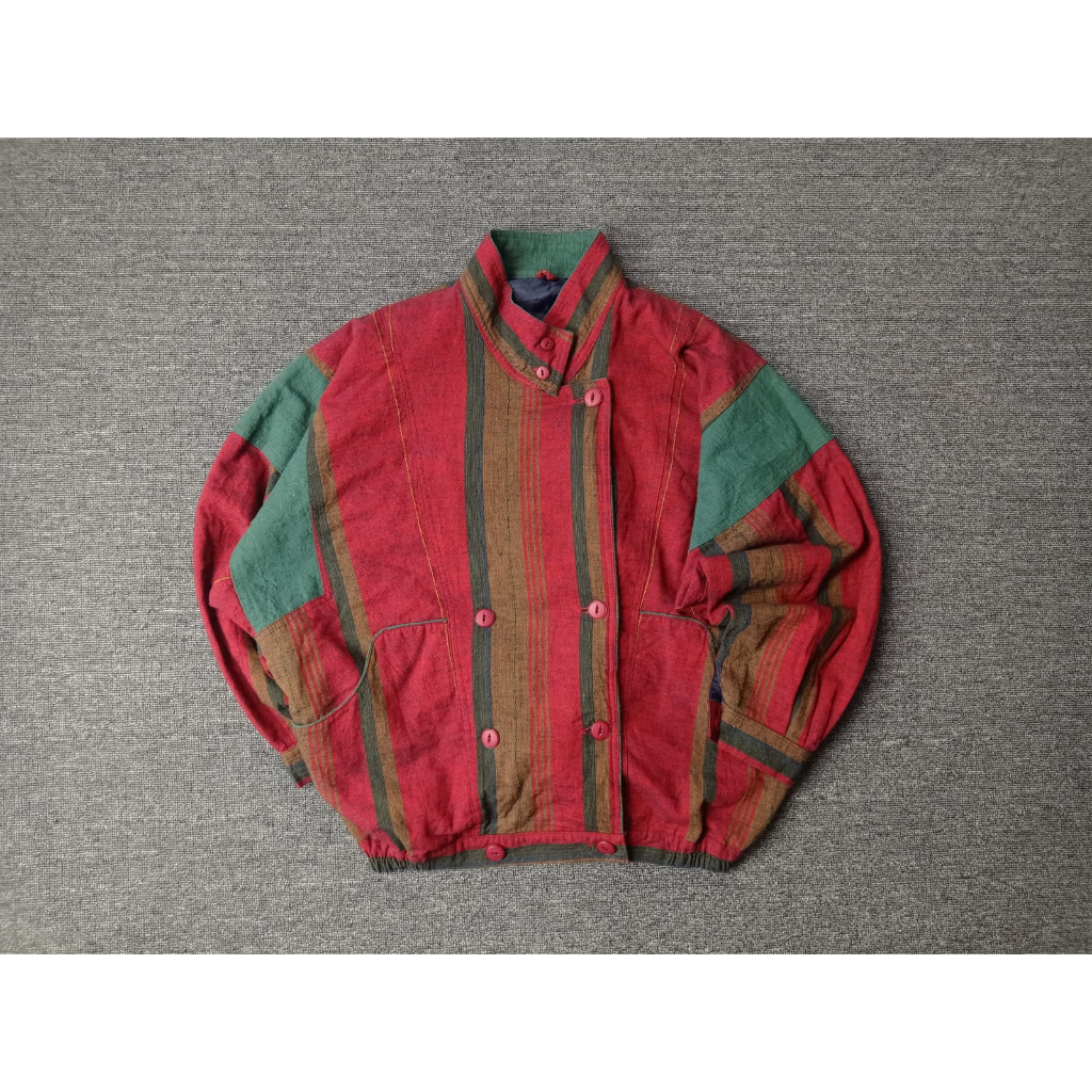 Jaket Vintage Casual Colorblock Harrington Formal / Jaket Bomber Tartan Parka Pria