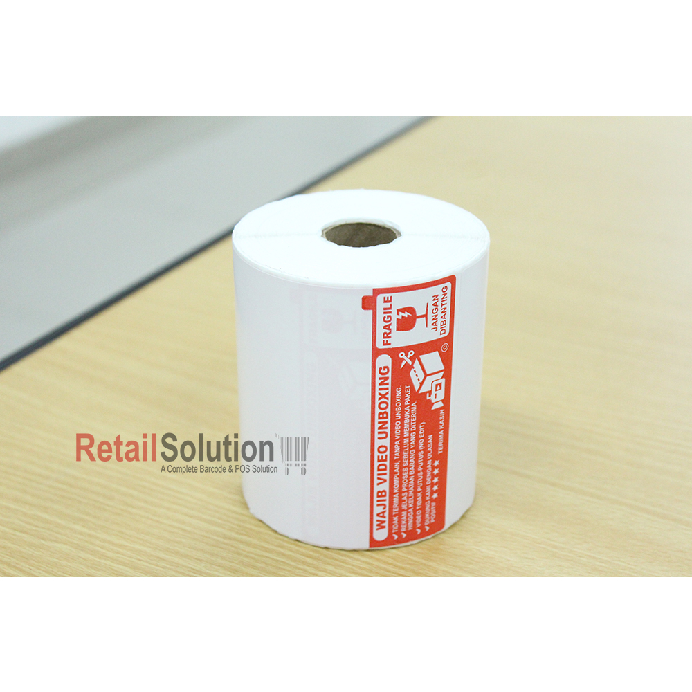 Stiker Label AWB Resi Alamat Wajib Unboxing Fragile Thermal A6 100x150 @300