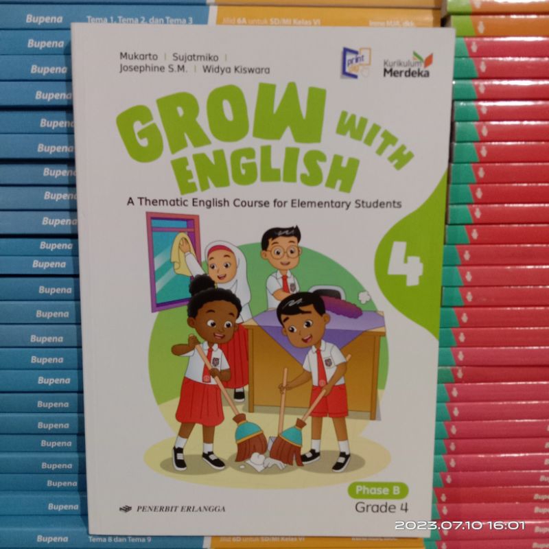 Buku Grow with English Kelas 4 SD Erlangga / Bahasa Inggris kelas 4