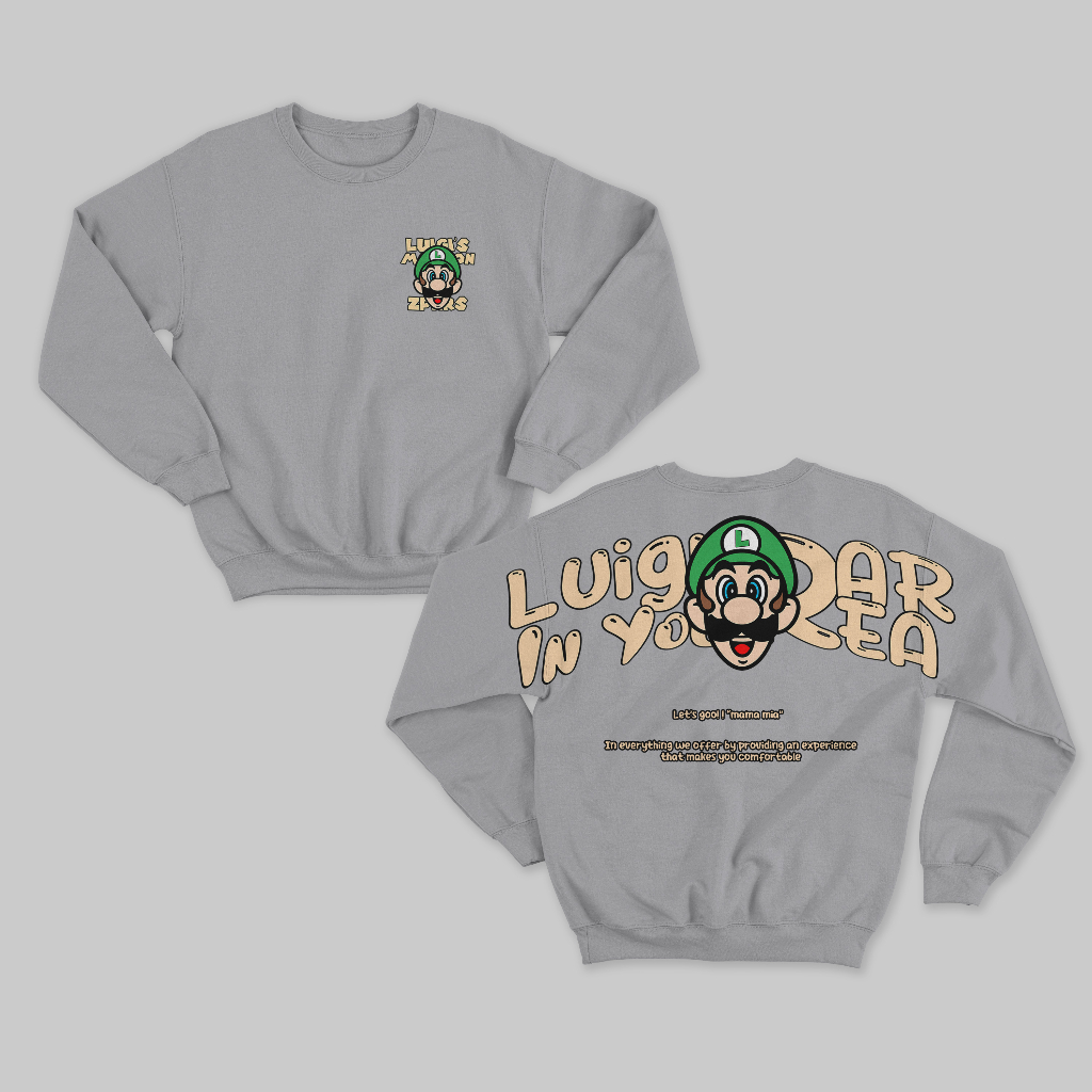 Basic Sweater Crewneck SUPER LUIGI IN AREA Fleece Tebal