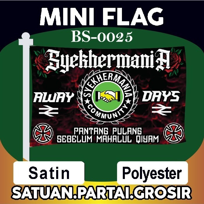 Bendera Syekhermania Terlaris / Mini Flag Syekhermania Bersholawat/ Umbul Umbul Syekhermania / Bende