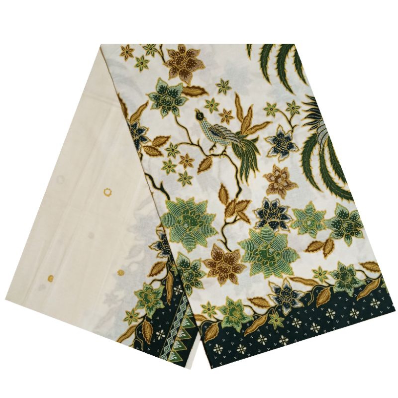 Kain Batik Pekalongan Katun Motif Burung Hong Putih