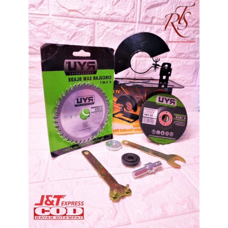PAKET RYU Dudukan Gerinda Tangan + Adapter Bor Konektor Ke Gerinda Circular Saw