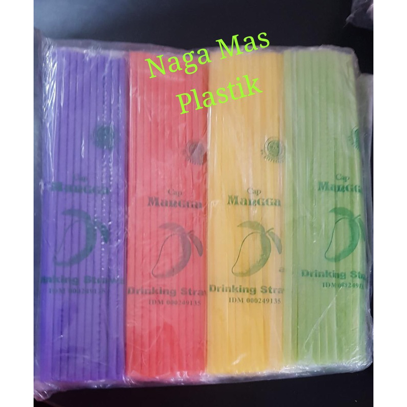 Sedotan Plastik merek Mangga (Warna dan Putih)