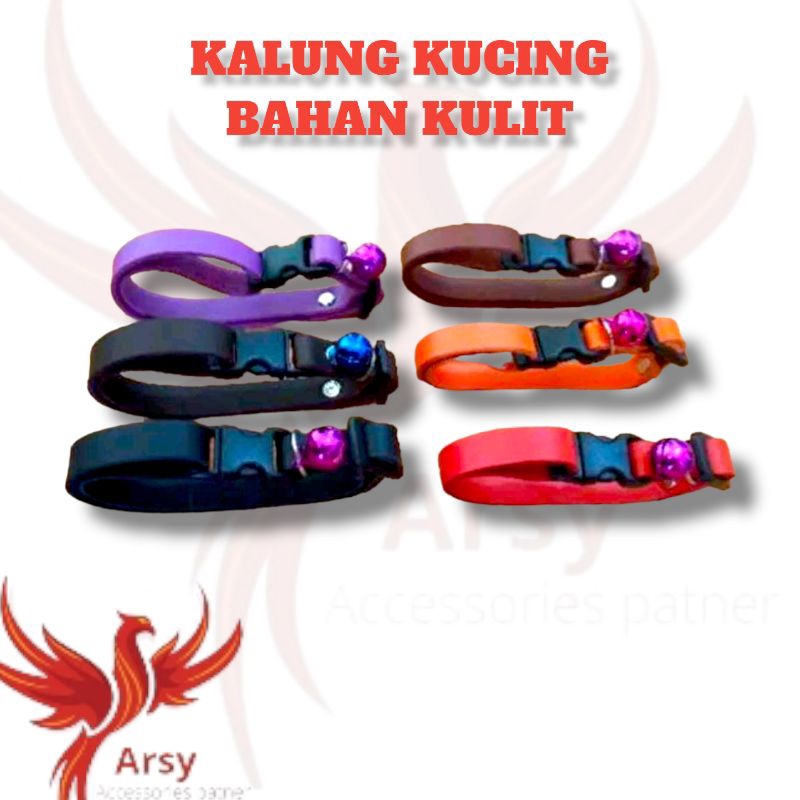 Kalung kucing asli kulit