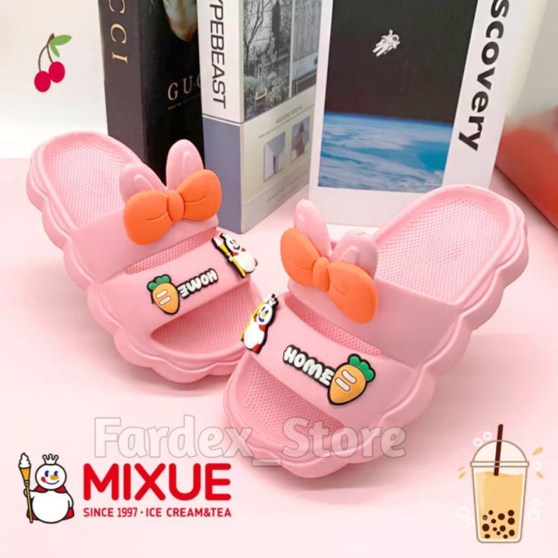 Sandal Selop Anak Perempuan 24-35 Motif Mixue Sendal Anak Cewek Slip-On Korea Import Sandal Anak Mot