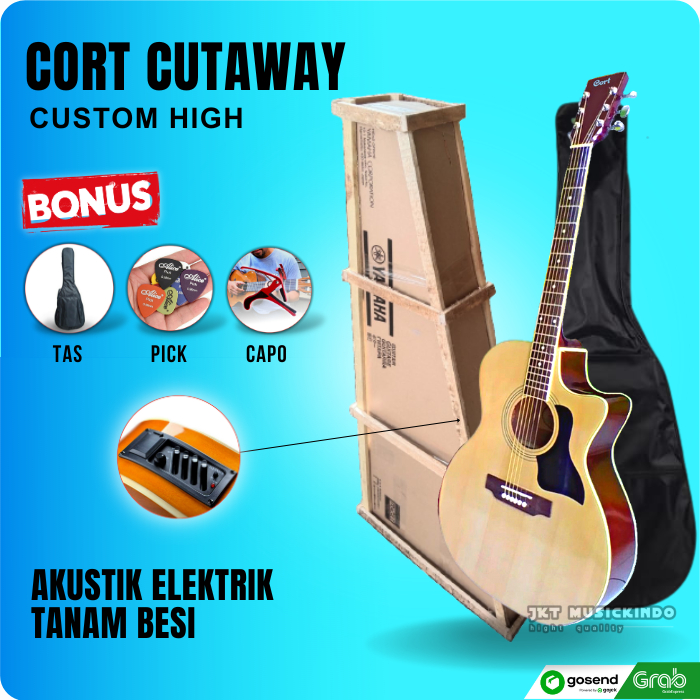 Gitar Guitar Akustik Elektrik Listrik Cort Cutway eq belcat 7545r High Quality Custom