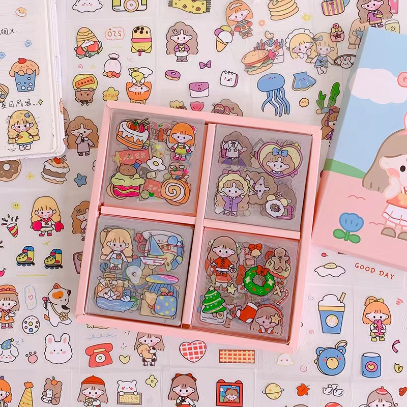 Stiker Lucu Anak Mini Sticker Bening PVC Dekorasi Tumblr Binder Diary Laptop