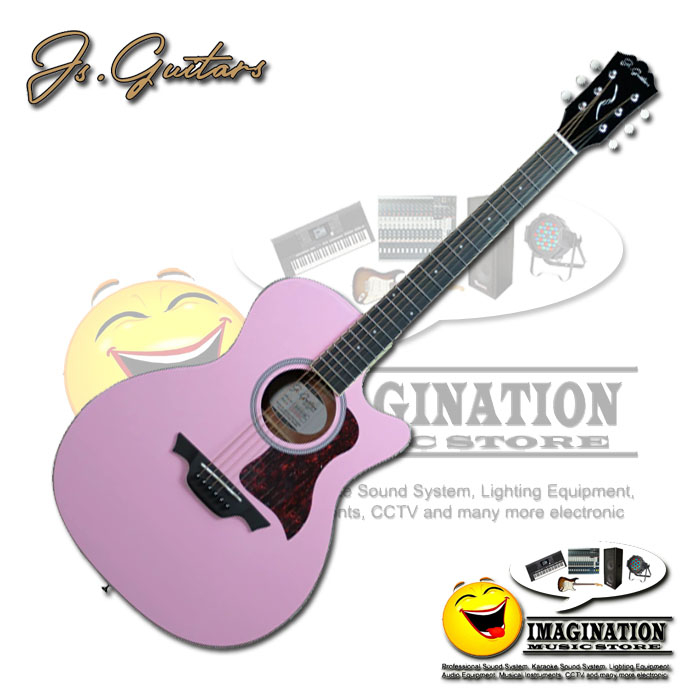 JS Guitars JSO40SCE Pink Acoustic Electric Guitar
