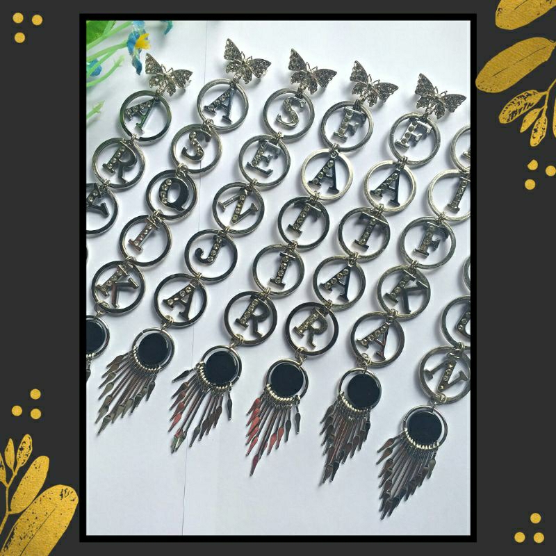 Bros Dagu Juntai Nama Panjang / Inisial Bisa Riquest Huruf Ready Warna Silver