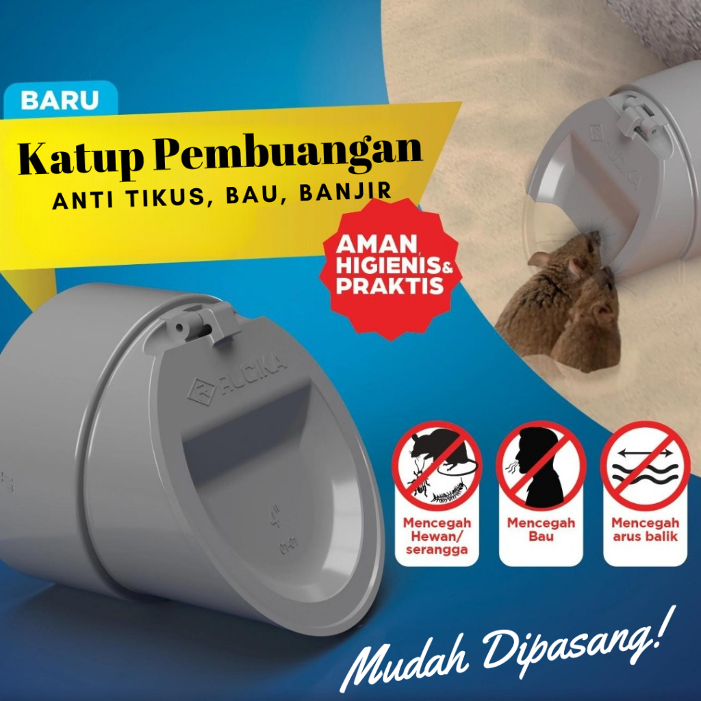 Penutup Buka Lubang Saluran Air Kamar Mandi Katup Otomatis Tutup Pipa Anti Banjir Backflow Valve 3 I