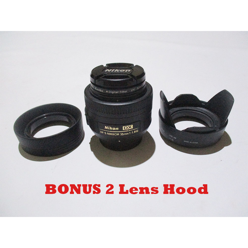 Lensa Fix NIKON DX , AF-S Nikkor 35mm f1.8G, ORIGINAL, Import Made In China + FREE 2 Lens Hood, EXCE