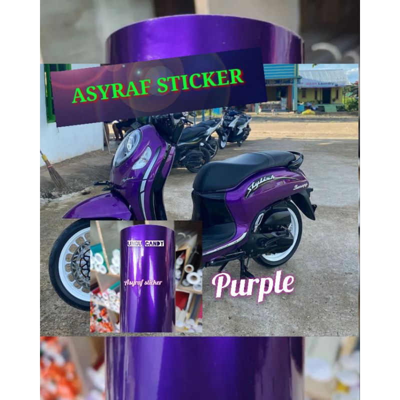 SKOTLET STIKER MOTOR WARNA UNGU CANDY STICKER WARNA UNGU CANDY PURPLE