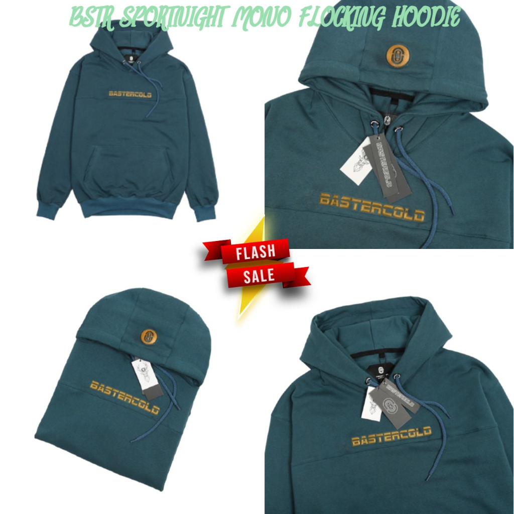 BISA COD - WARNA HIJAU TOSCA - SWEATER BASTERCOLD ORIGINAL - SPORTNIGHT MONO FLOCKING HOODIE M L XL