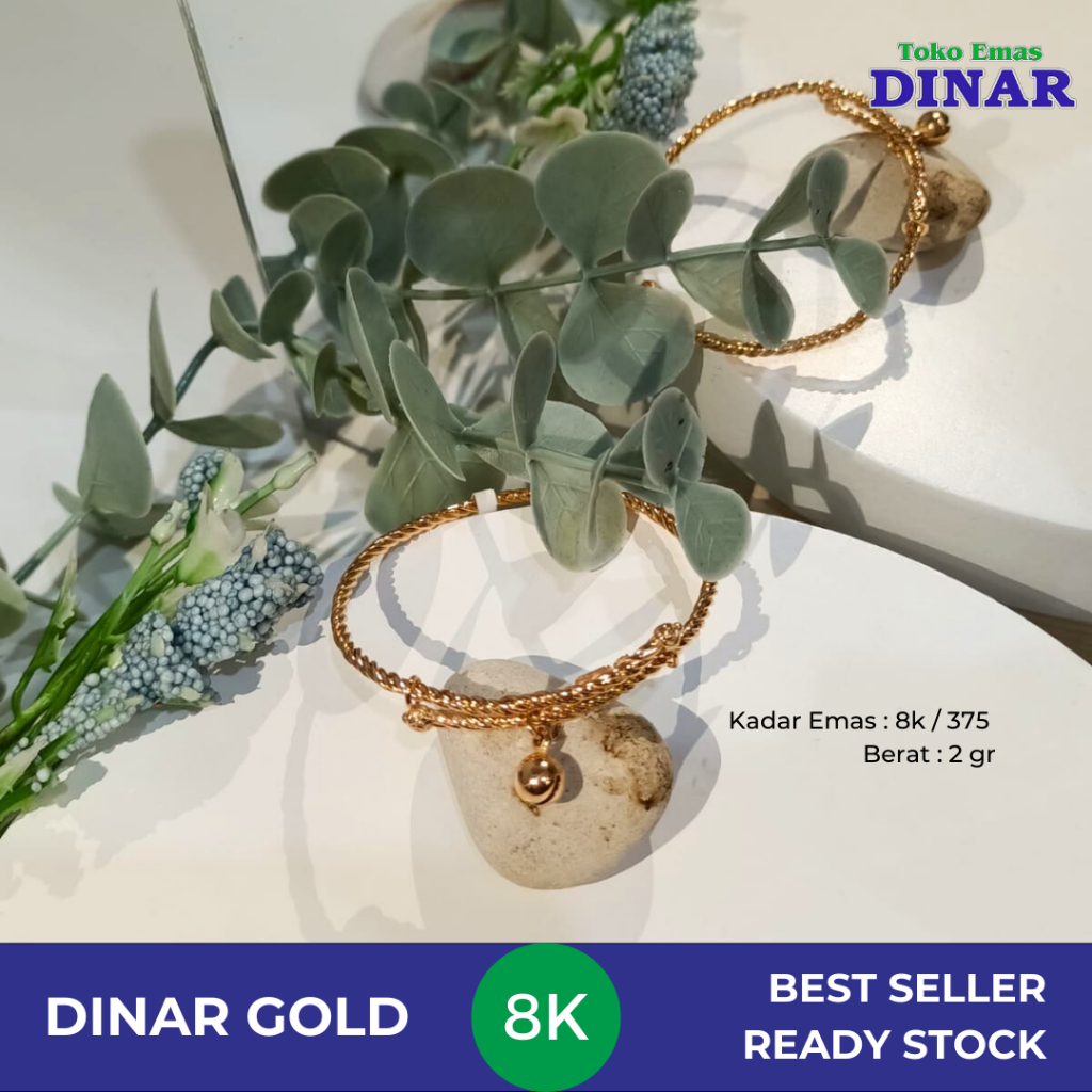 GELANG KOLONG ANAK MDL SLEP - EMAS MUDA - KADAR 8K/375