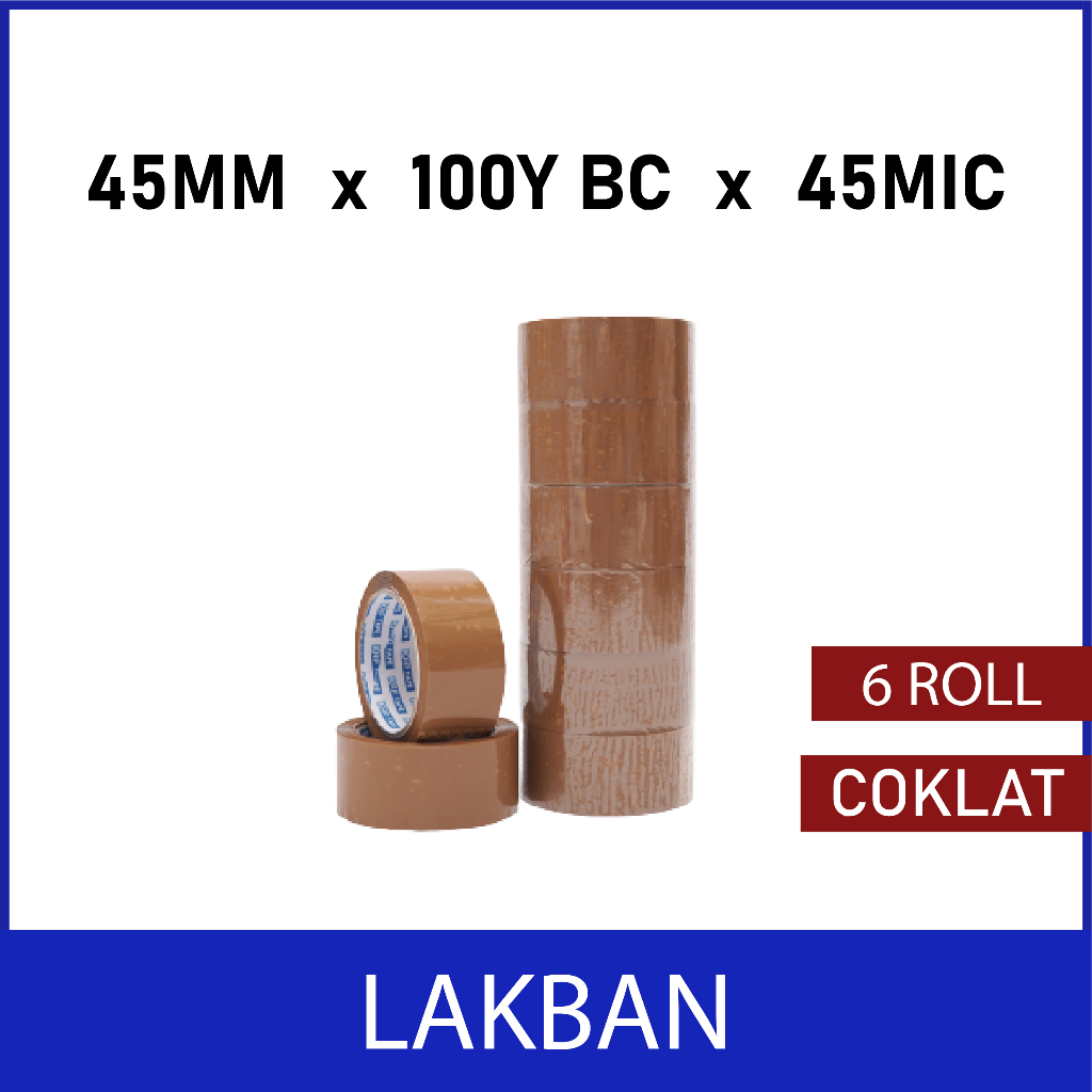 

1 SLOP LAKBAN BENING 100YARD LAKBAN COKELAT 100YARD BC X 45MM 1 SLOP ISI 6 ROLL