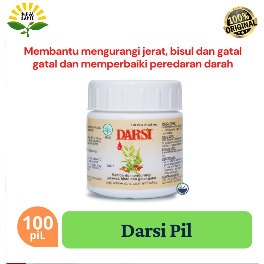 Darsi Pil - Obat Bersih Darah Jerawat Bisul Gatal (100 Pil) BRD