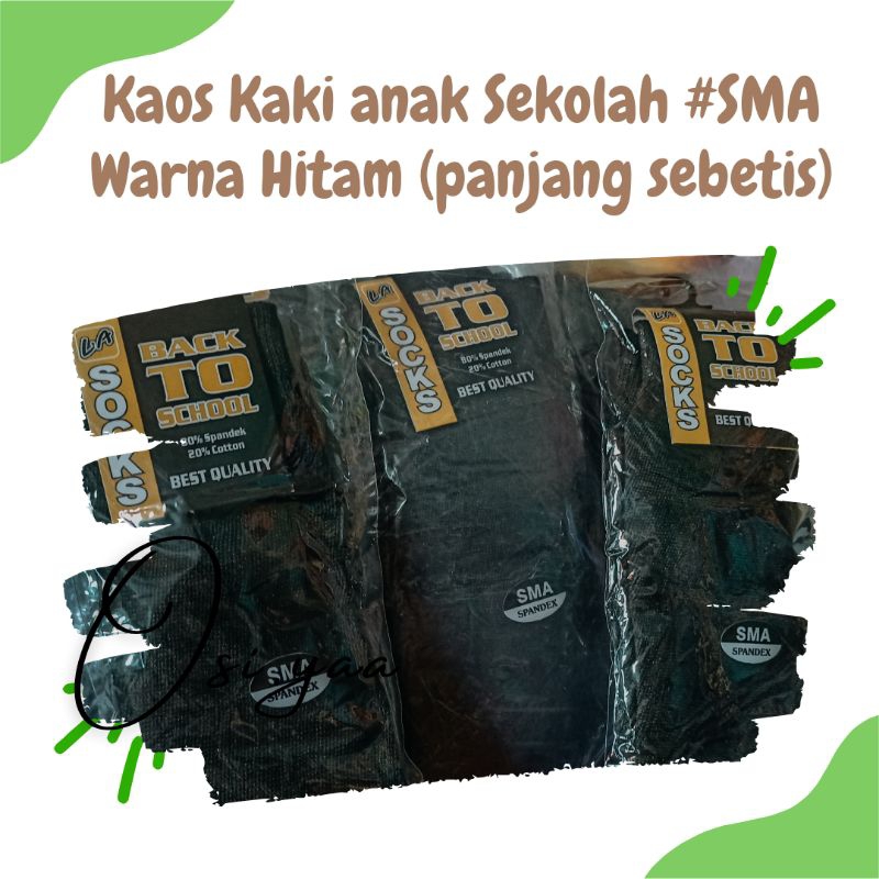 

Kaos Kaki Anak Sekolah SMA Warna Hitam #panjang sebetis