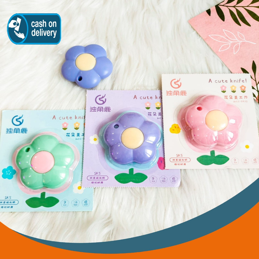 

Cutter mini flower kater bunga pisau kecil pemotong survival lucu imut kado unik termurah cod