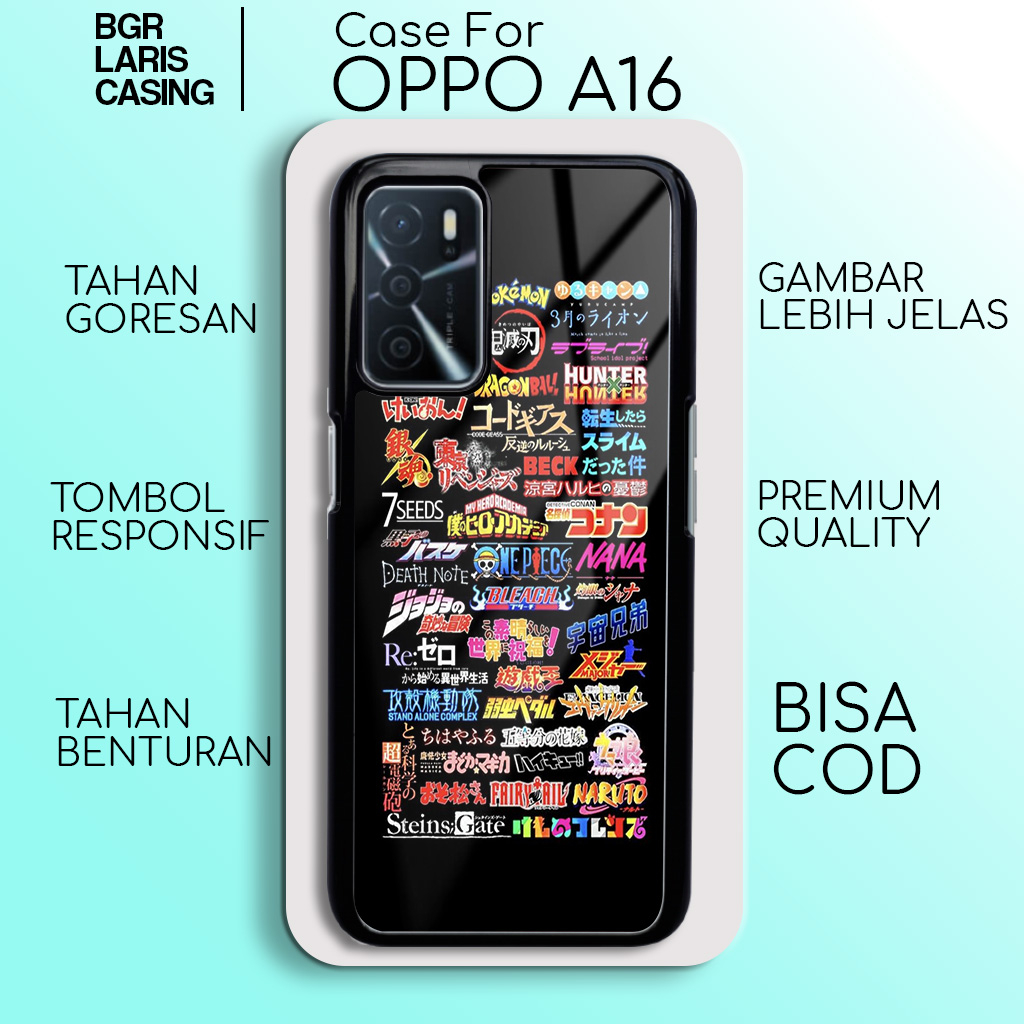 Case Oppo A16 [ LOGO ANIME 06 ] Hardcase Softcase Premium Glossy Casing Hp Oppo A16