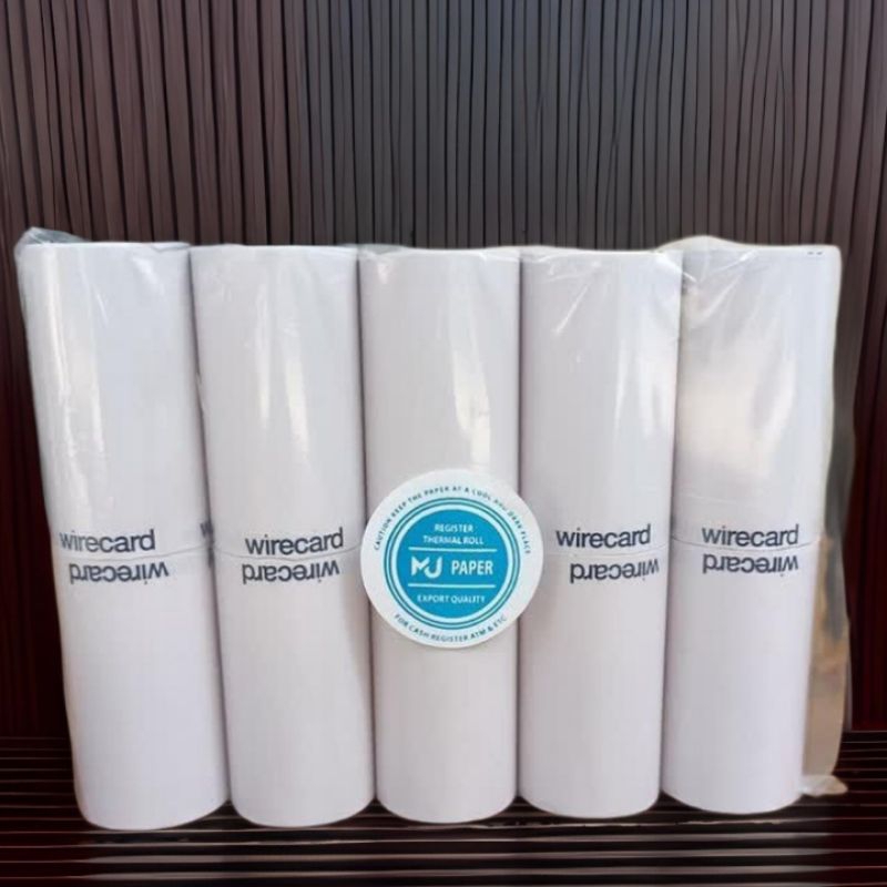 

KERTAS THERMAL EDC LOGO WIRECARD 57X30/58x30MM PAKET 1 PACK /10 ROLL