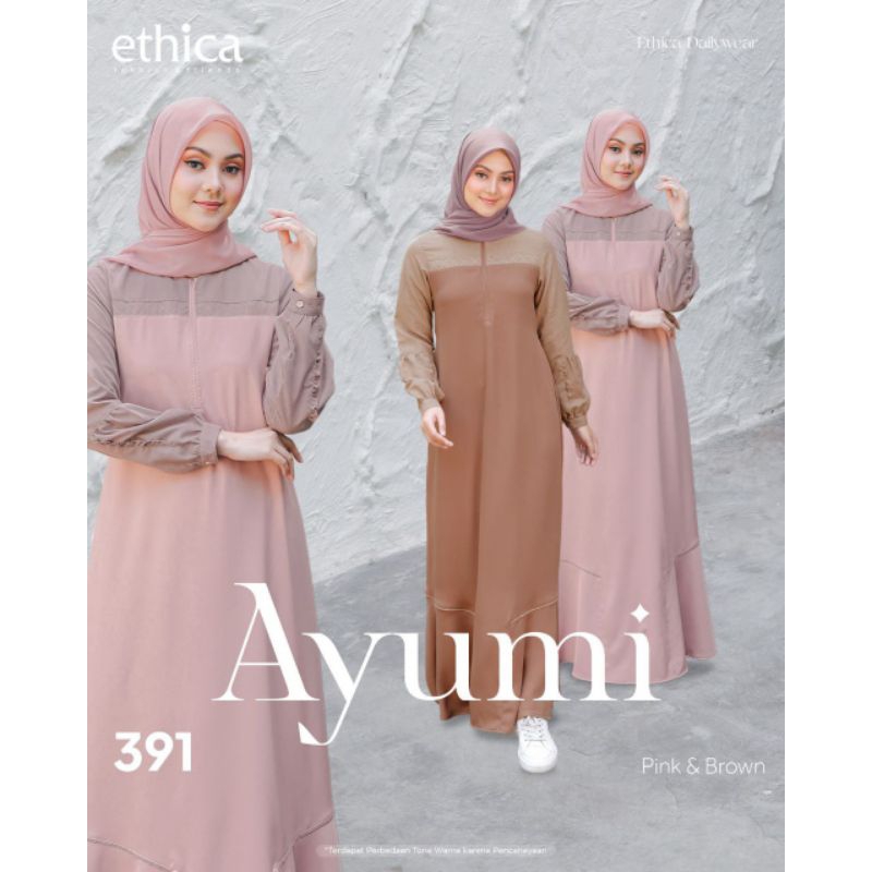[COD] Terbaru Gamis Ethica Ayumi 391 || ORIGINAL || Ayumi 391 Pink, Brown