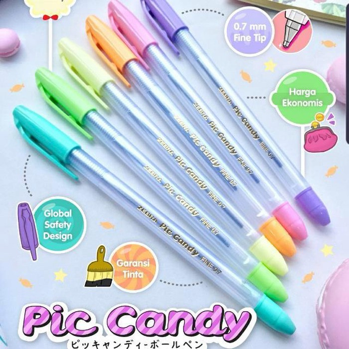

12 PCS PULPEN ZEBRA PICCOLORS 07 MM