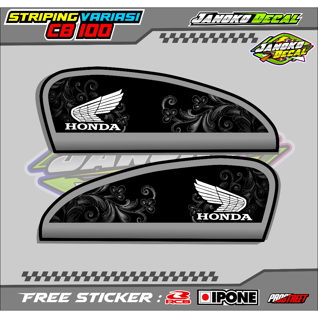 STRIPING VARIASI HONDA CB100 /  STICKER LIST MOTOR CB 100